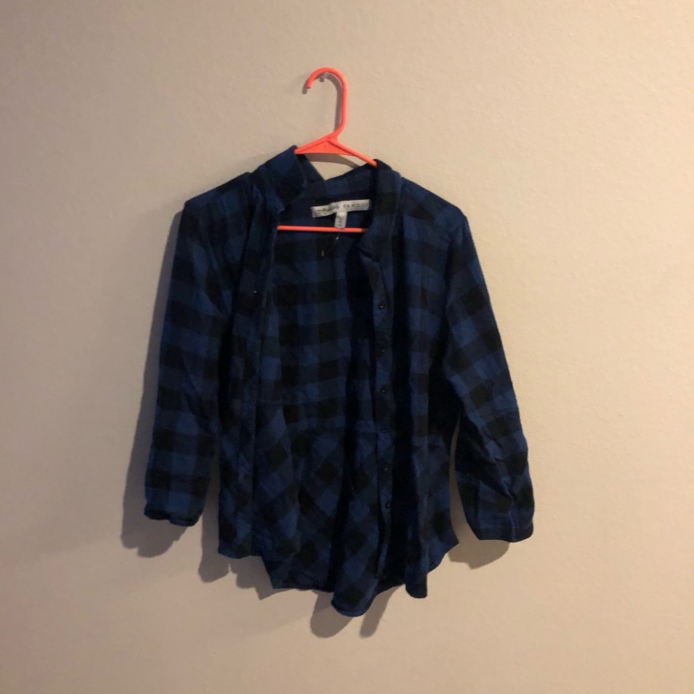 3 quarter length sleeve, flowy flannel.